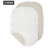 Sebra Beige Sophora Leaves Changing Mat Towels 2-Pak Muslin