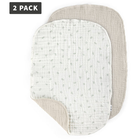 Sebra Beige Sophora Leaves Changing Mat Towels 2-Pak Muslin