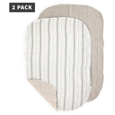 Sebra Beige Stripe Changing Mat Towels 2-Pak Muslin