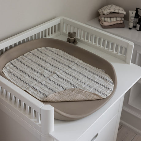 Sebra Beige Stripe Changing Mat Towels 2-Pak Muslin