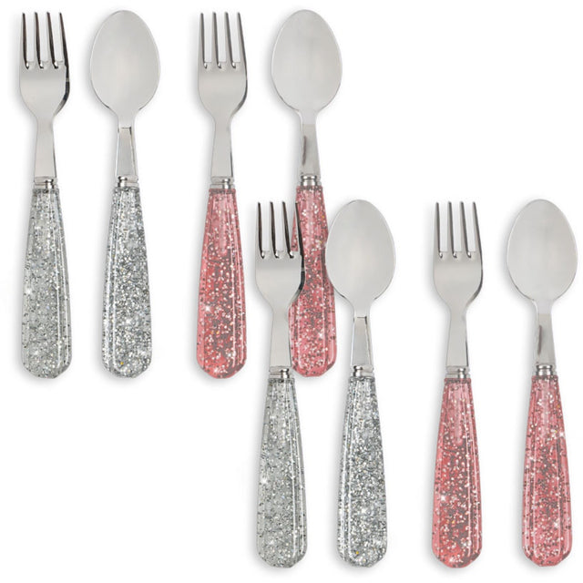 Konges Sløjd Sparkling Blush/Sparkling Blue 8 Pak Sparkly Bestik