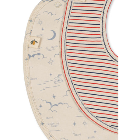 Konges Sløjd Stripe Tricolore Petit/Cielo Marino Basic 2 Pak Hagesmække