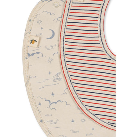 Konges Sløjd Stripe Tricolore Petit/Cielo Marino Basic 2 Pak Hagesmække
