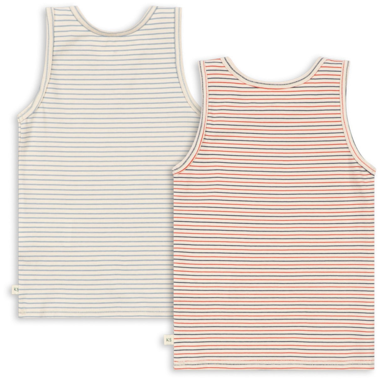 Konges Sløjd Stripe Bluie/Stripe Tricolore Petit Basic 2 Pak Tank Tops Gots