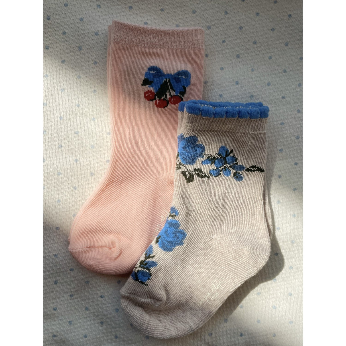 Konges Sløjd Amarena/Tramonto 2 Pak Flower Og Cherry Jacquard Strømper