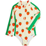 Mini Rodini Off-white Strawberries AOP Ls Uv Badeheldragt