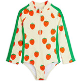 Mini Rodini Off-white Strawberries AOP Ls Uv Badeheldragt