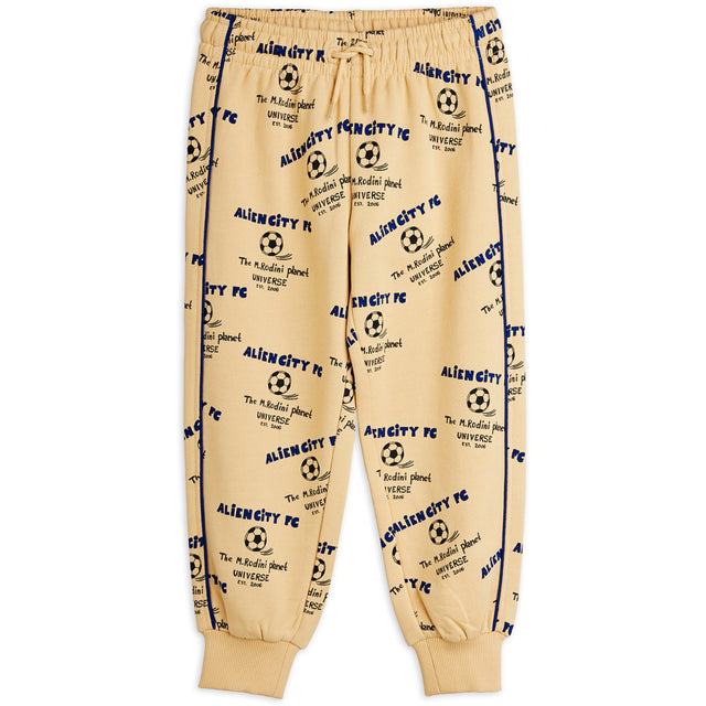 Mini Rodini Beige Alien City Fc AOP Sweatpants