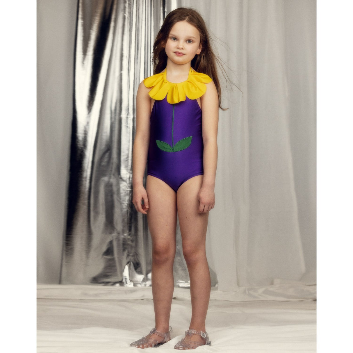 Mini Rodini Purple Flower Halterneck Bathing Dragt