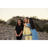 Mini Rodini Blue Ritzratz Patch Rib Strikket Stripe Ss Kjole