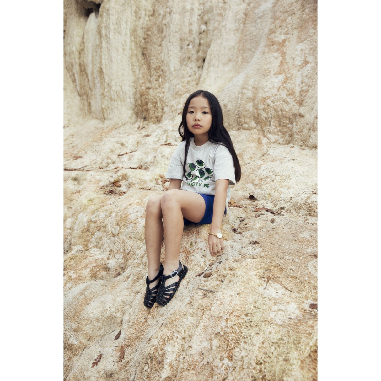 Mini Rodini Grey Melange Eyes Sp Ss Tee