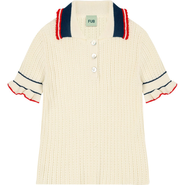FUB Ecru Pointelle Polo