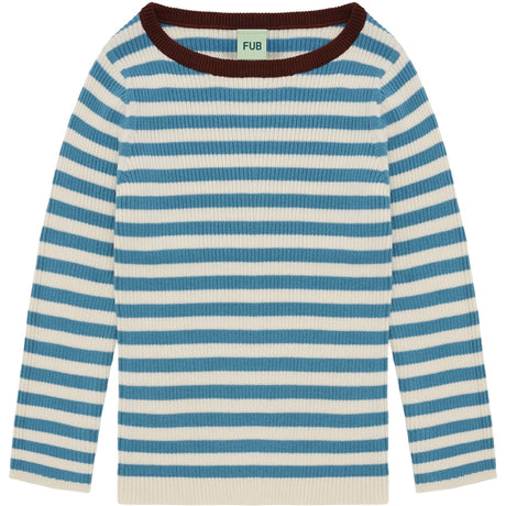 FUB Ecru/Sea Rib Bluse