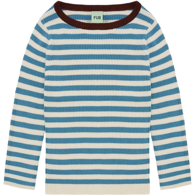 FUB Ecru/Sea Rib Bluse