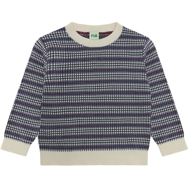 FUB Ecru/Sea Checked Crew