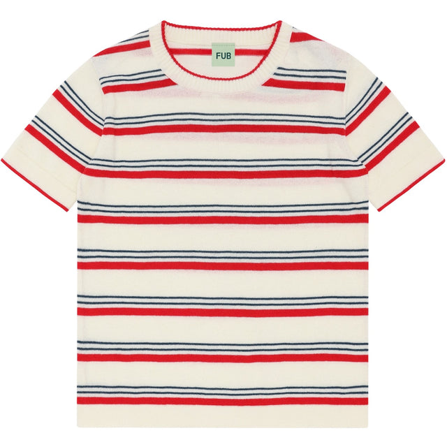 FUB Ecru/Red Striped T-shirt