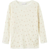 Name It Snow White Small Flowers Nmfwang Uld Needle Ls Top Noos