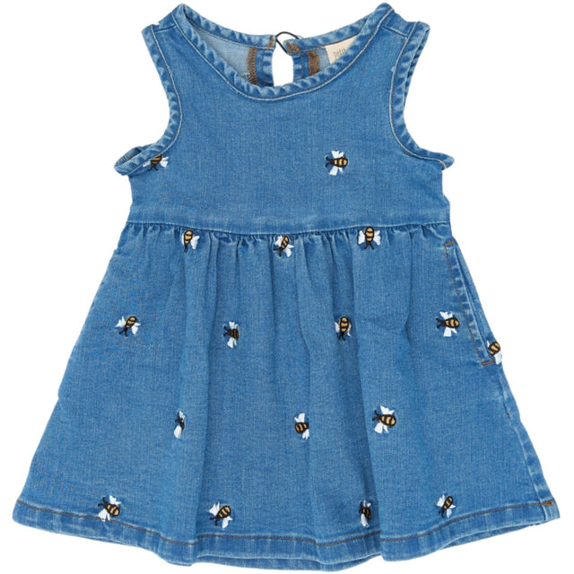 Petit Piao Light Blue Denim Emb Ppjubii S_L Denim Kjole