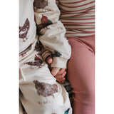 Petit Piao Dusty Rose Striped PPSky L_S Tee