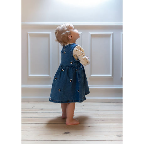 Petit Piao Light Blue Denim Emb Ppjubii S_L Denim Kjole