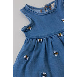Petit Piao Light Blue Denim Emb Ppjubii S_L Denim Kjole