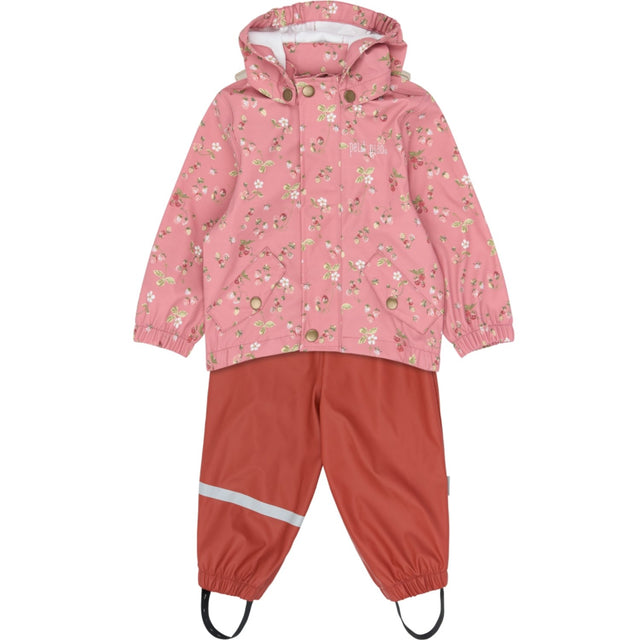 Petit Piao Dusty Rose Strawberry AOP PPDai Regntøj Sæt W. Susp.
