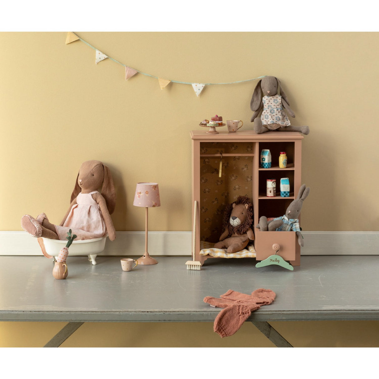 Maileg Gulvlampe, Miniature - Lyserød