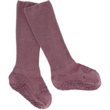 GObabyGO Bamboo Strømper Antislip Misty Plum