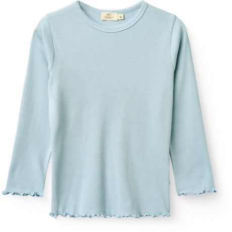 COPENHAGEN COLORS Dusty Blue Modal Rib Ls T-Shirt M/ Picot