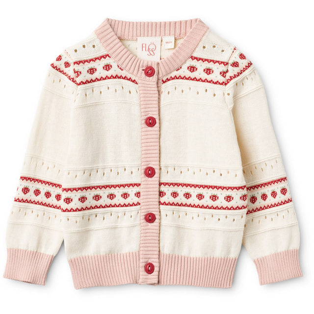 Flöss Soft White/Berry Stripe Lelou Cardigan