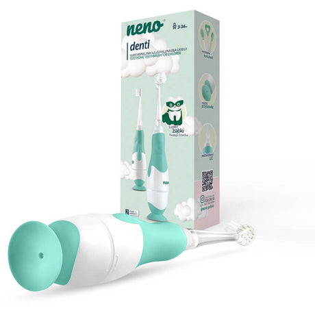Neno Hvid, Grøn Elektrisk Tandbørste Denti Til Børn M. 4 Børstehoveder