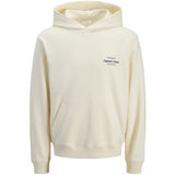 Jack & Jones Junior Antique White Jornorrebro Typo Back Sweat Hætte Sn Jnr
