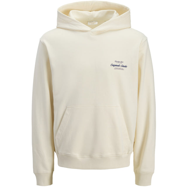 Jack & Jones Junior Antique White Jornorrebro Typo Back Sweat Hætte Sn Jnr