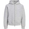 Jack & Jones Junior Light Grey Melange Jcolegacy Sweat Scuba Zip Hætte Sn Jnr