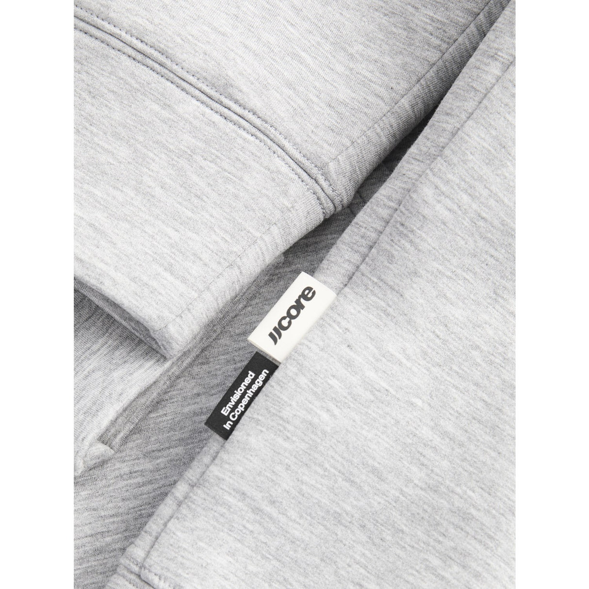 Jack & Jones Junior Light Grey Melange Jcolegacy Sweat Scuba Zip Hætte Sn Jnr