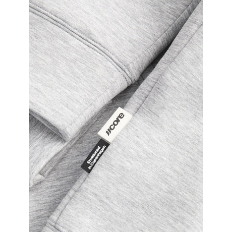 Jack & Jones Junior Light Grey Melange Jcolegacy Sweat Scuba Zip Hætte Sn Jnr