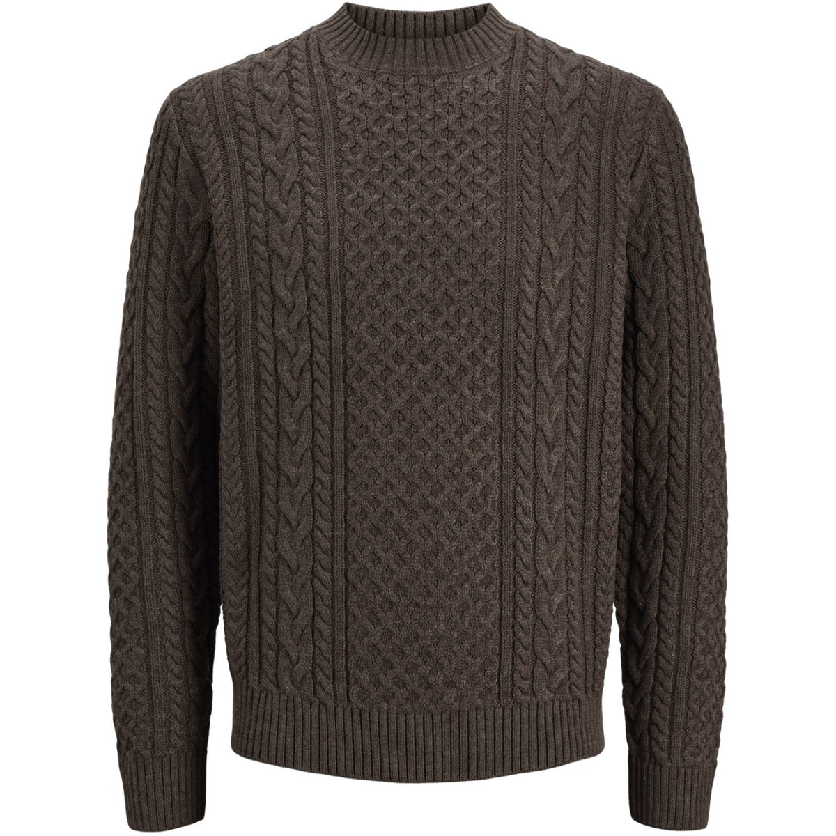 Jack & Jones Junior Ganache Melange Jprblucallum Cable Strik Crew Neck Jnr
