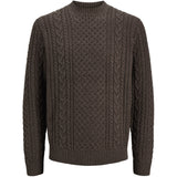 Jack & Jones Junior Ganache Melange Jprblucallum Cable Strik Crew Neck Jnr