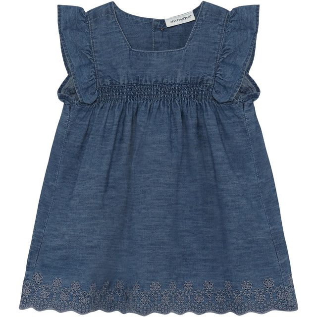 Minymo Faded Denim Kjole Ss Chambray