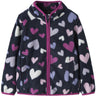Name It Dark Sapphire Hearts Nmfmeeko Fleece Jakke Aop2 Noos