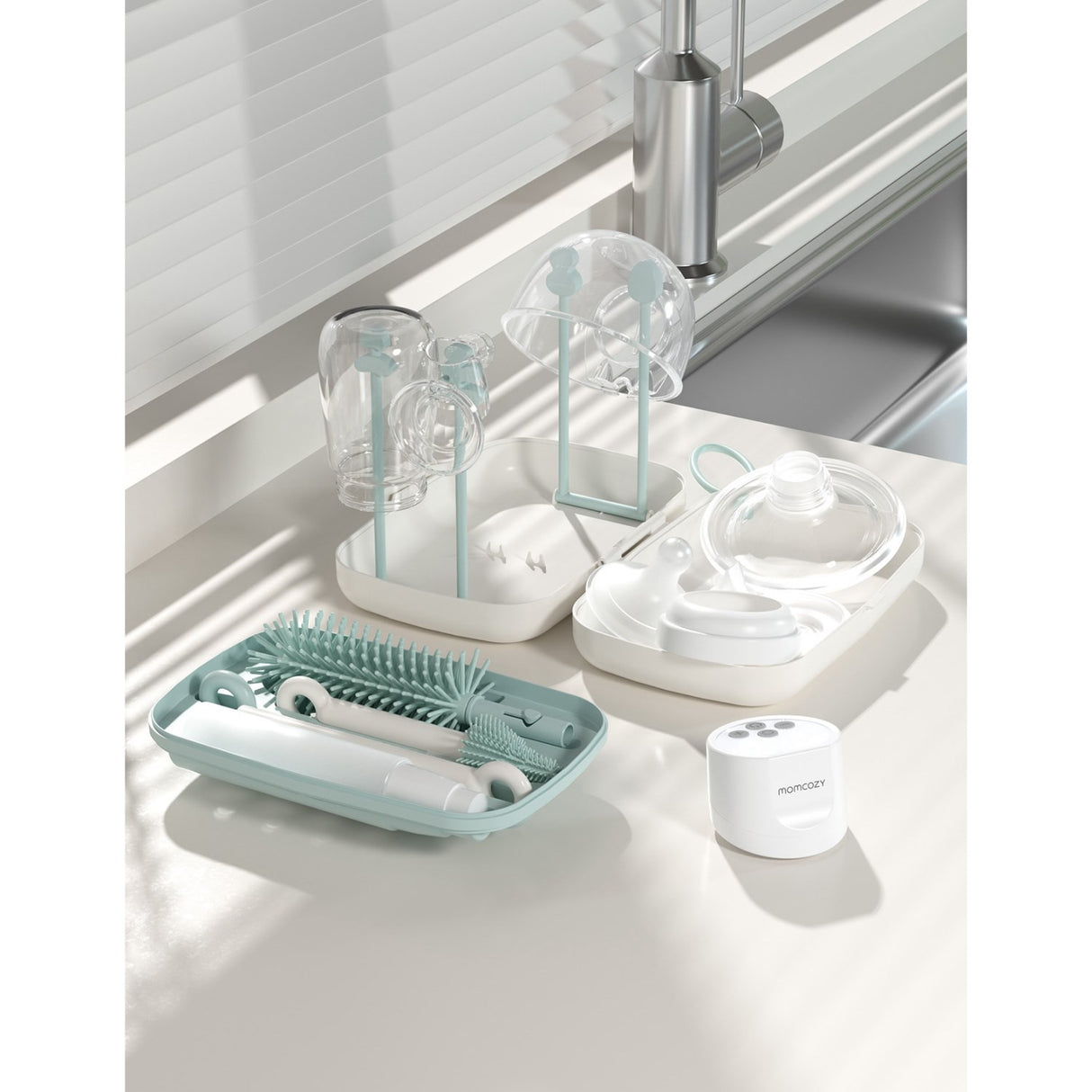 Momcozy Green 7 In 1 Baby Flaske Børste Sæt