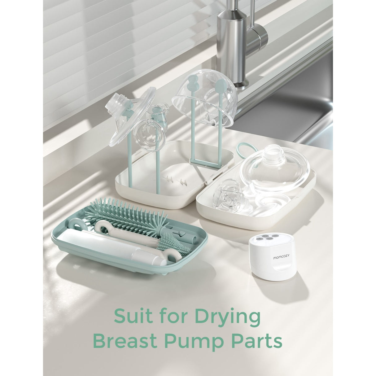 Momcozy Green 7 In 1 Baby Flaske Børste Sæt