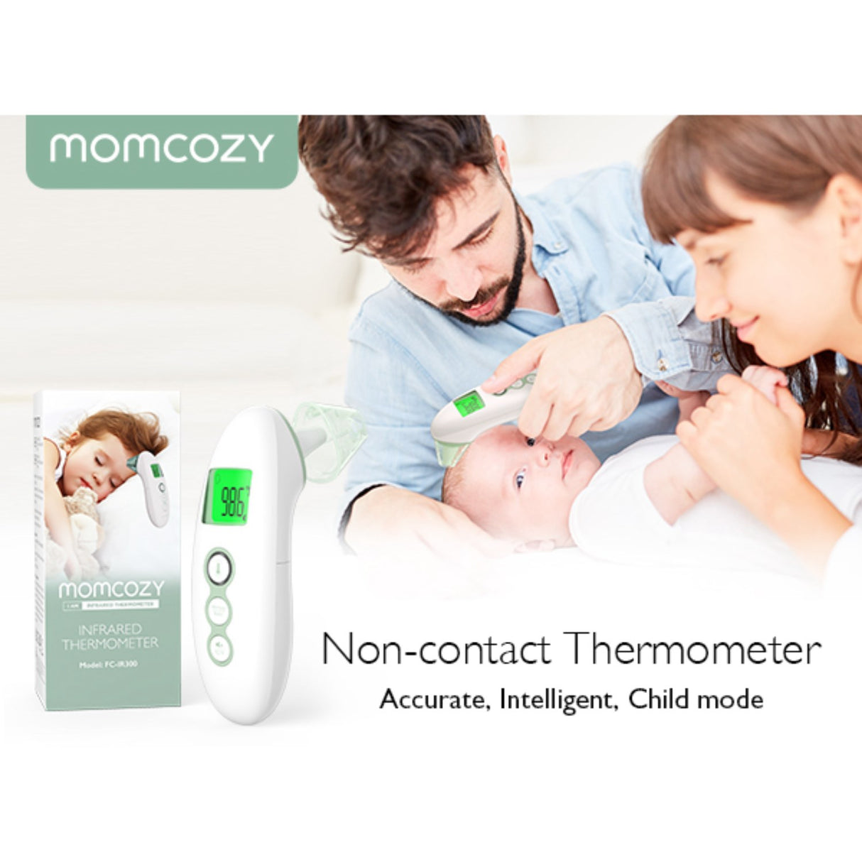 Momcozy Non-Contact Pande og Øre Termometer