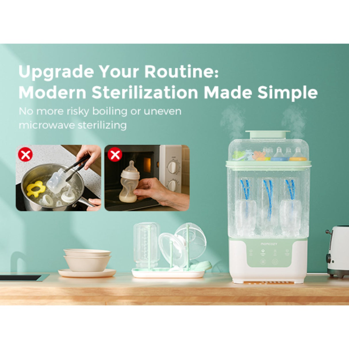 Momcozy BS04 4-in-1 Flaske Sterilisator Og Tørrer
