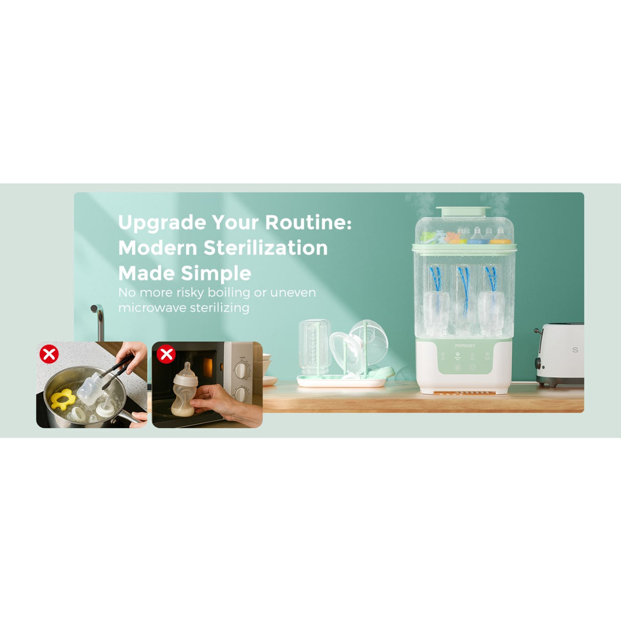 Momcozy BS04 4-in-1 Flaske Sterilisator Og Tørrer