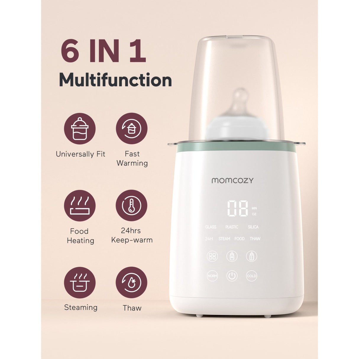 Momcozy MW01 6-in-1 Fast Baby Flaskevarmer