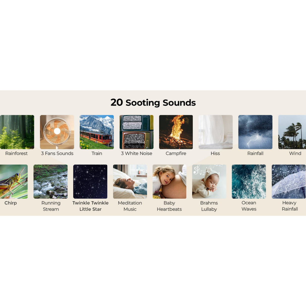 Momcozy Portable Sound Maskine Med Natlys