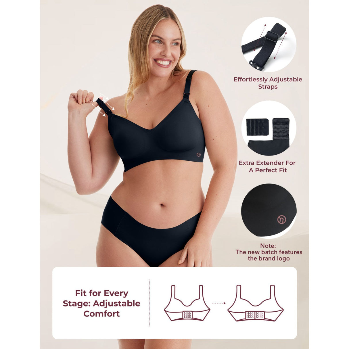 Momcozy Black YN21 Maternity Amme BH