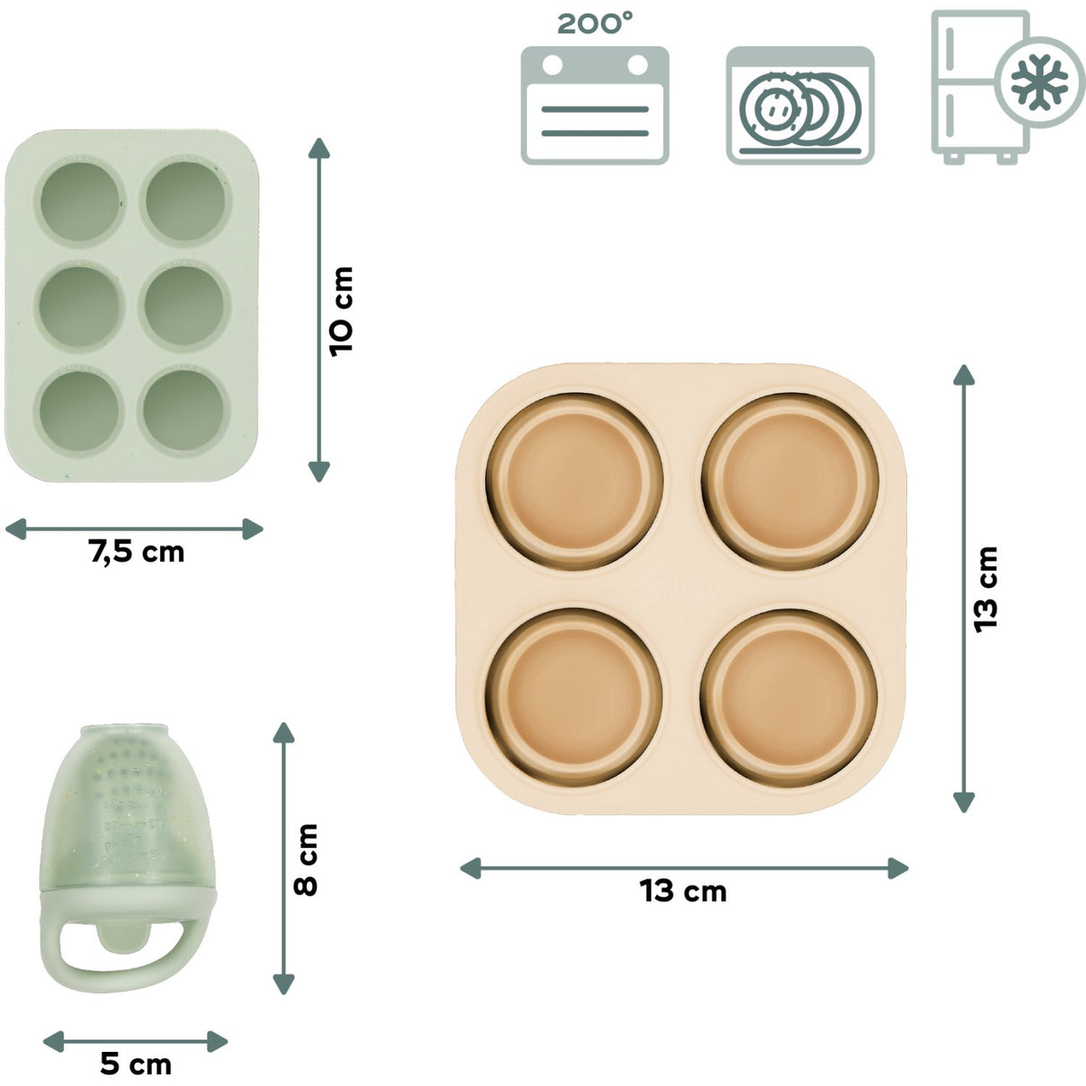 Babymoov Multi Silikone Containers & Feeder Sæt