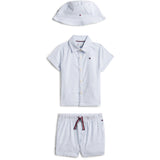 Tommy Hilfiger Blue Stripe Ithaca Kort Skjorte Hue Giftbox